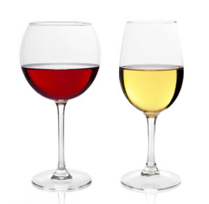 White and Red wine glass